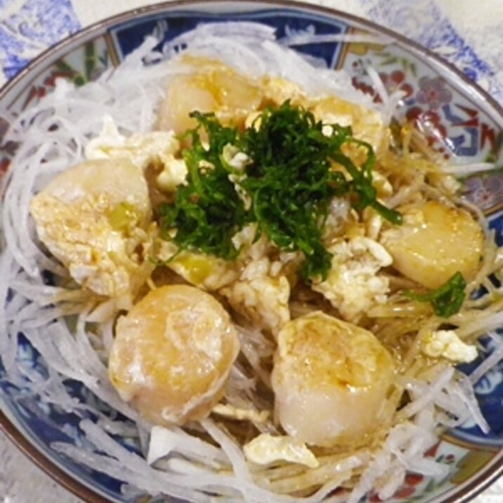 卵白焼きホタテ貝柱の大根ワサビ
